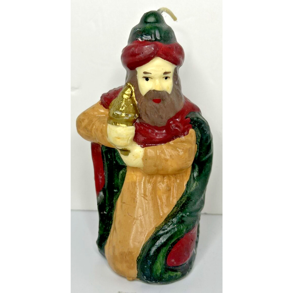 Vintage Christmas Nativity Wise Man Candle 5.5" SKU H621